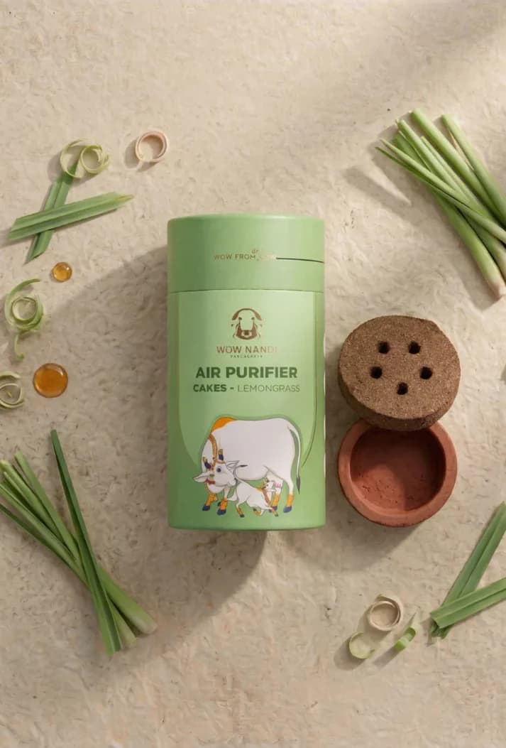 Air Sanitiser Cakes - 10 handmade dhoop cakes + a round mitti stand — mosquito repellent and air purification in one light.