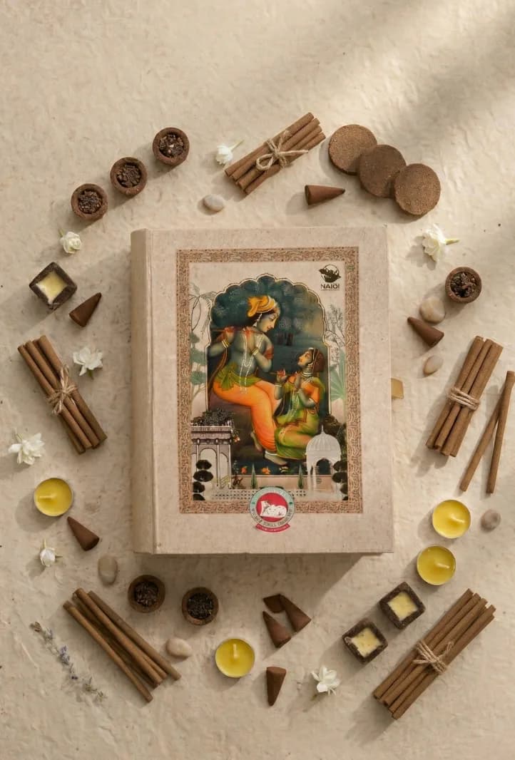 Pooja and Well Being Small Kit - A complete starter puja kit — cups, diyas, cakes, dhoop, and ritual essentials.