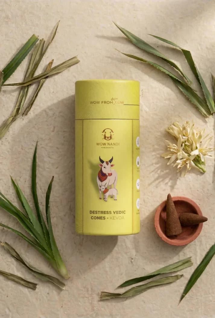 Stress Free Vedic Cones - 25 dhoop cones + a round mitti stand, crafted for deep sleep and meditation.